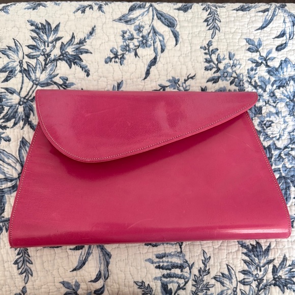 Vintage Mod Pink Goat Leather Clutch - Picture 11 of 16